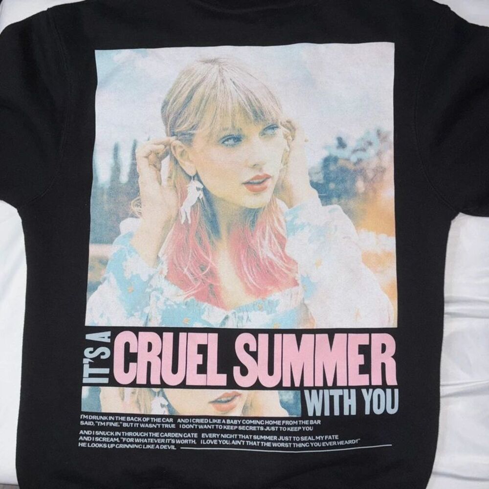 Official Taylor Swift Lover Cruel Summer Black Crewneck Sweatshirt Small Merch